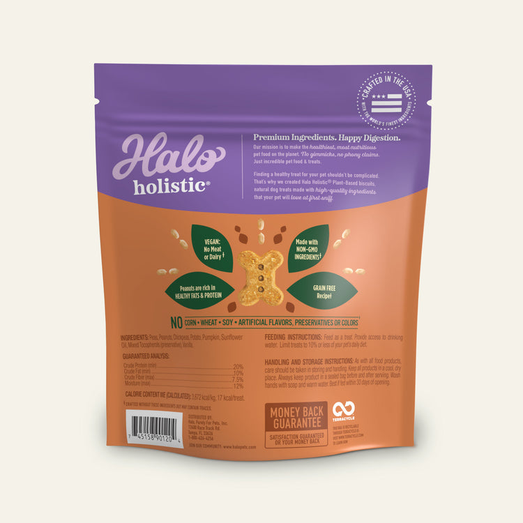 Holistic Plant Based with Peanut & Pumpkin Dog Biscuits 3 Pack