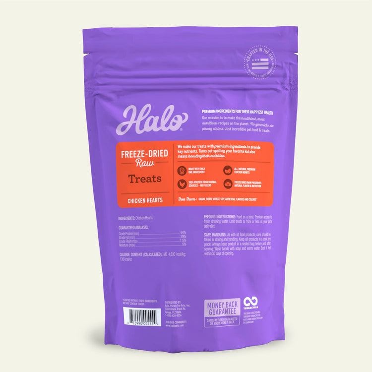 Freeze-Dried Raw Chicken Hearts Dog Treats 2 oz