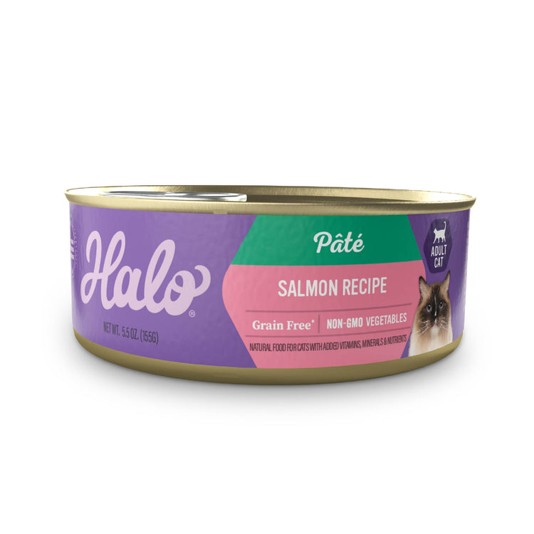 Halo® Indoor Cat - Grain Free Salmon Recipe Pâté, 5.5 oz can (case of 12)