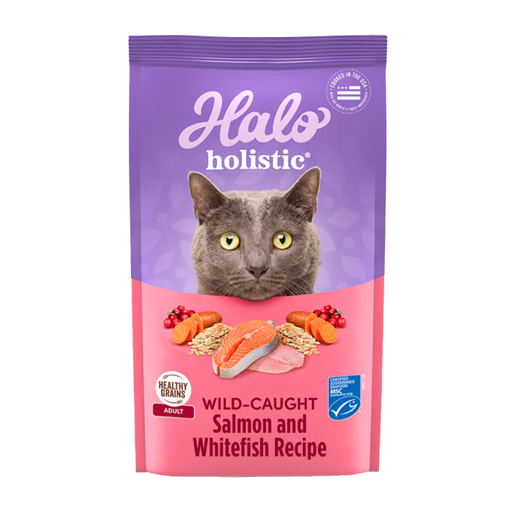 Halo® Holistic Healthy Grains Wild-caught Salmon & Whitefish Cat Food