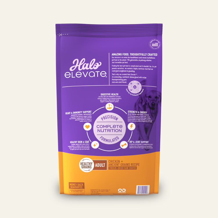 Halo® Elevate Dog Healthy Grains Chicken Recipe Dry Food