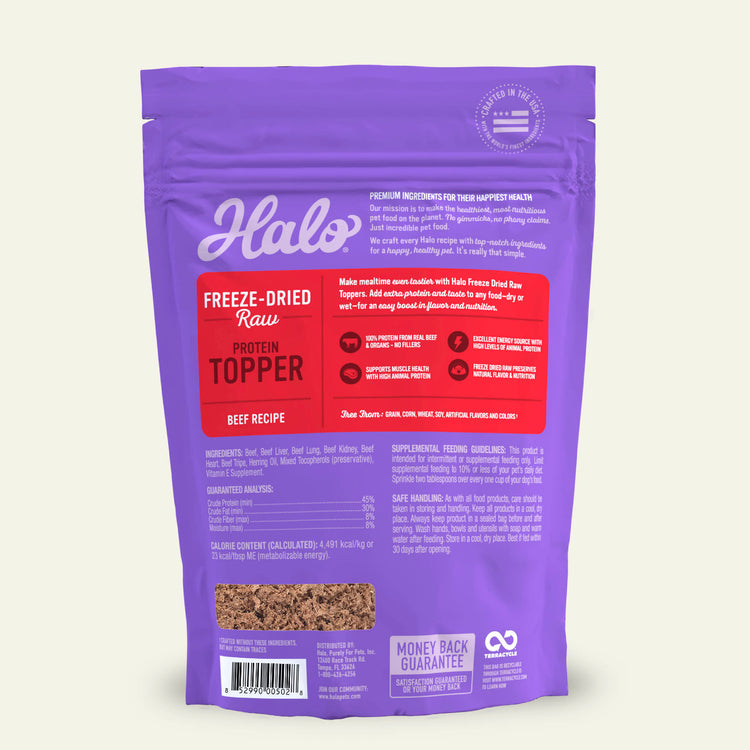Halo Freeze-Dried Raw Beef Protein Topper 3.5oz bag