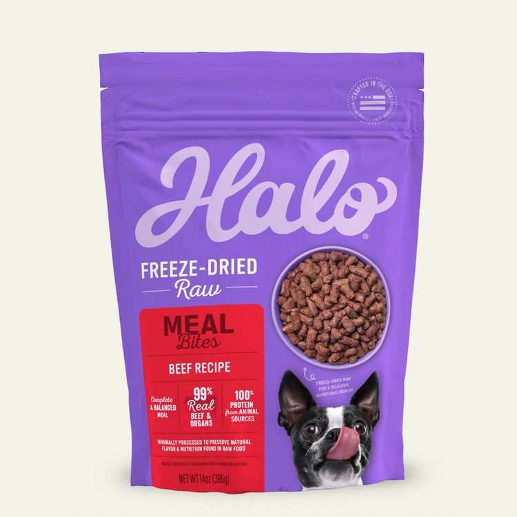 Halo Freeze-Dried Raw Beef Meal Bites 14oz bag