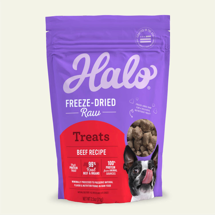 Halo Freeze-Dried Raw Beef Dog Treat 2.5oz bag