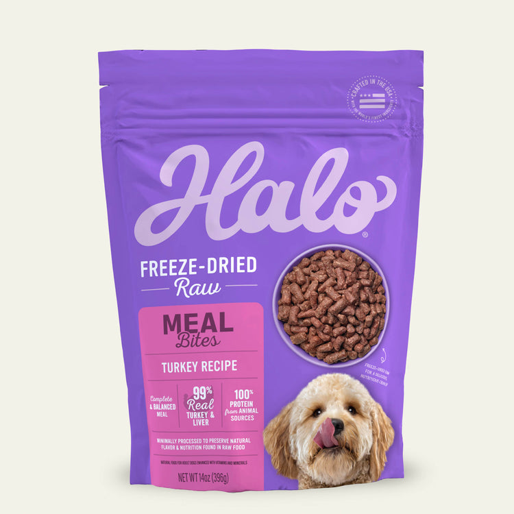 Halo Freeze-Dried Raw Turkey Meal Bites 14oz bag