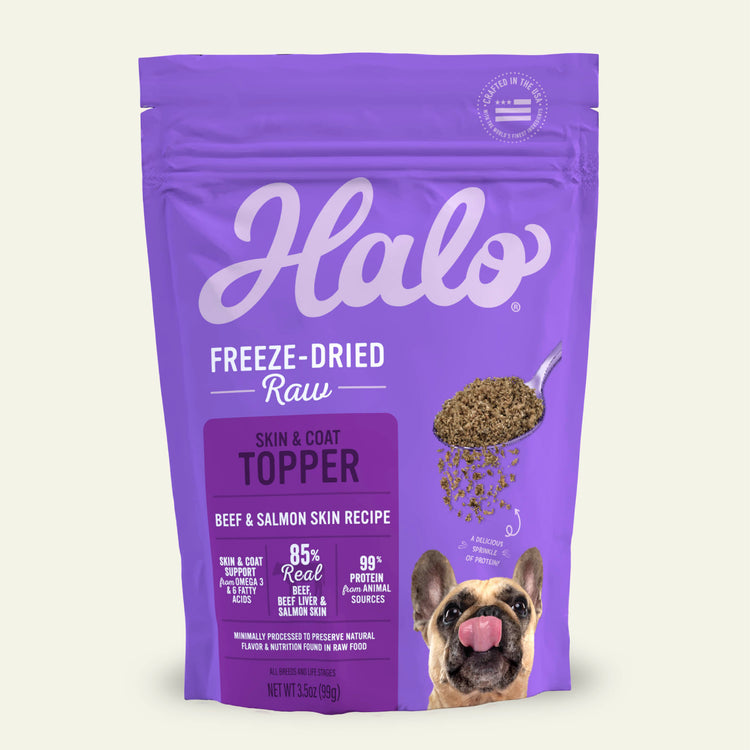 Halo Freeze-Dried Raw Skin & Coat Topper 3.5oz bag