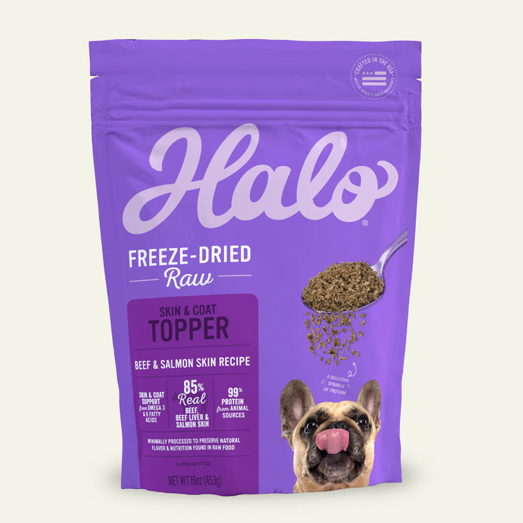 Halo Freeze-Dried Raw Skin & Coat Topper 1lb bag