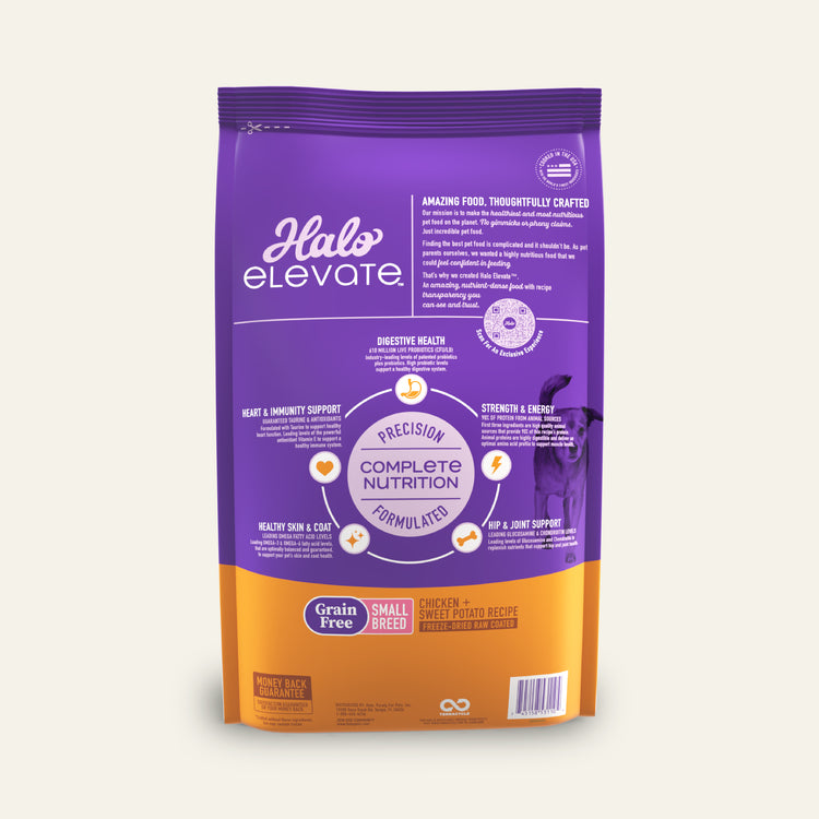 Halo® Elevate Dog Grain Free Small Breed Chicken Recipe Dry Food