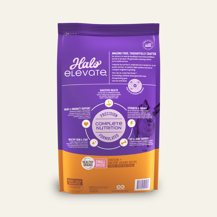 Halo® Elevate Dog Healthy Grains Small Breed Chicken Recipe Dry Food
